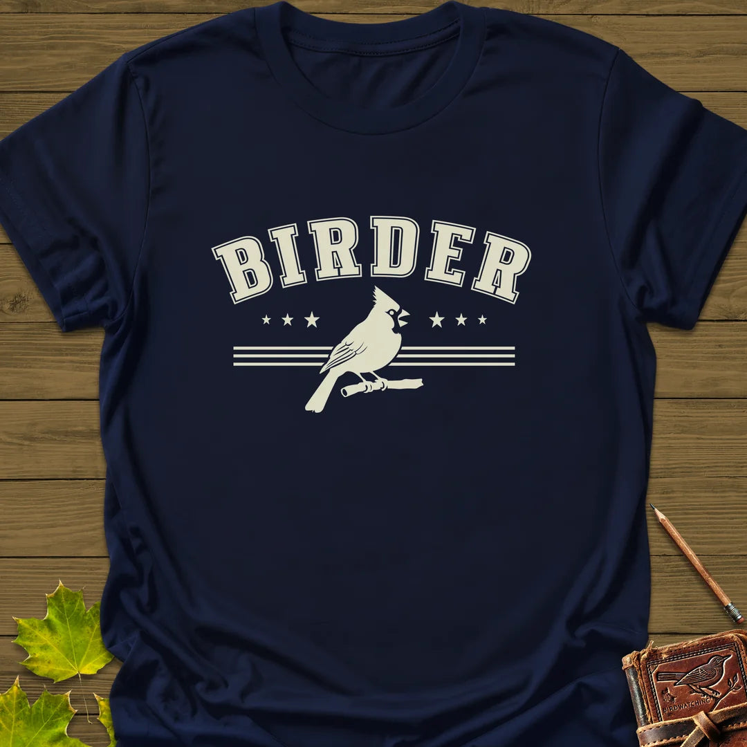 Retro Birder Logo T-Shirt in Navy