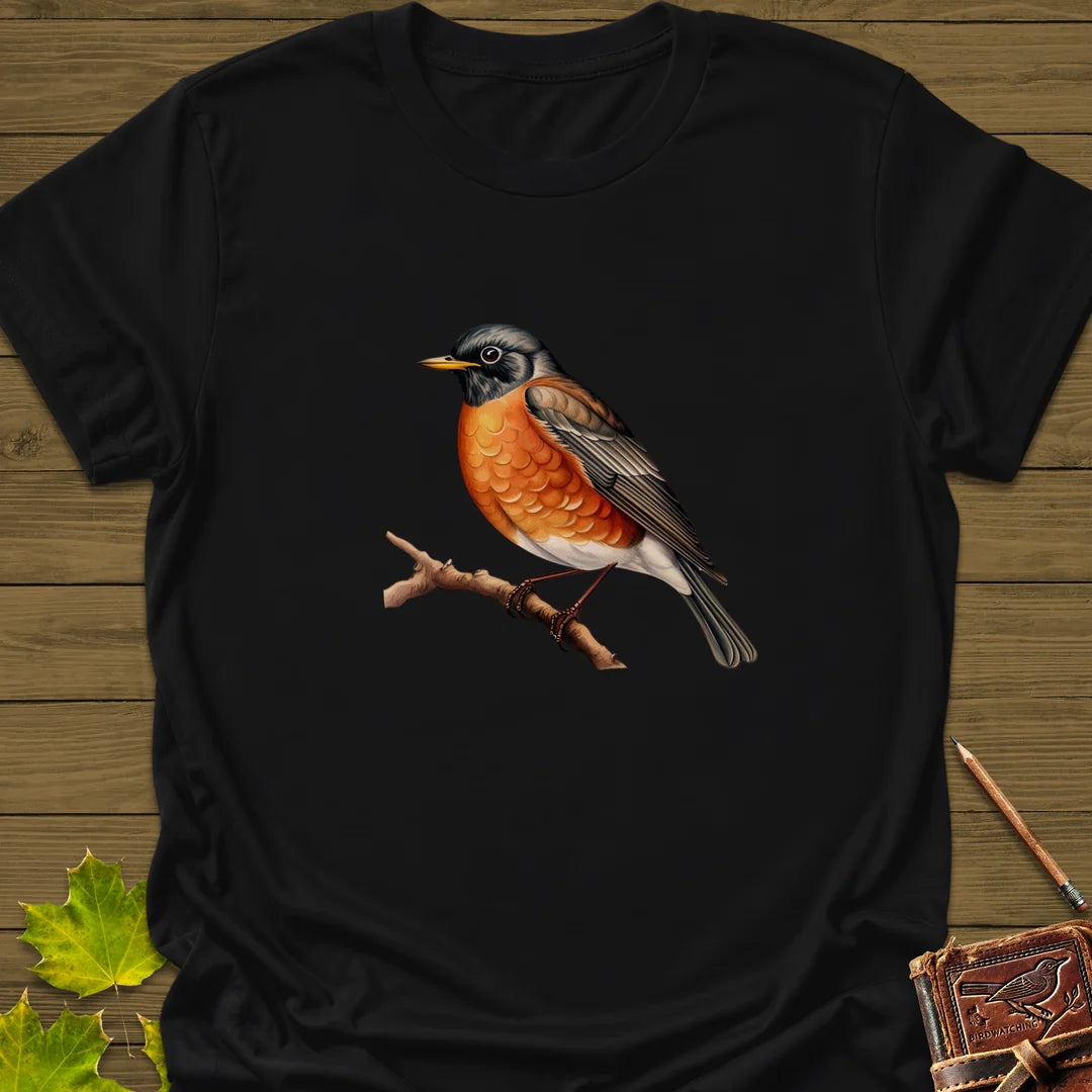 Rustic Robin T-Shirt in Black