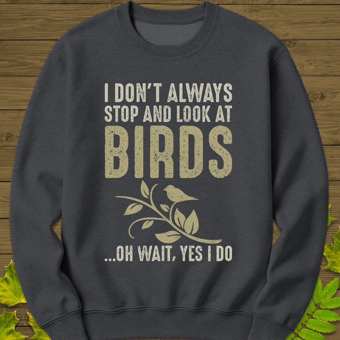Stop For Birds Sweatshirt in Dark Heather