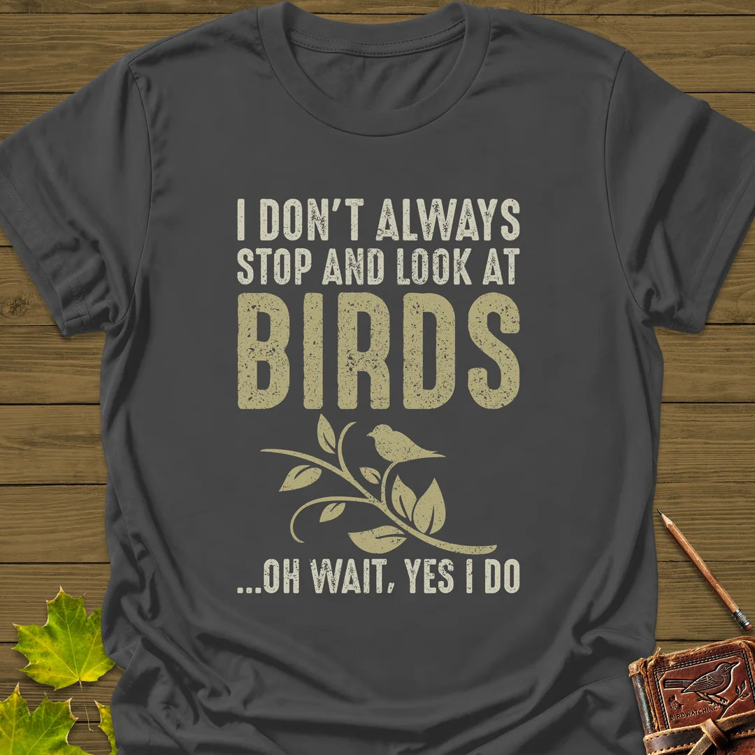 Stop For Birds T-Shirt in Charcoal