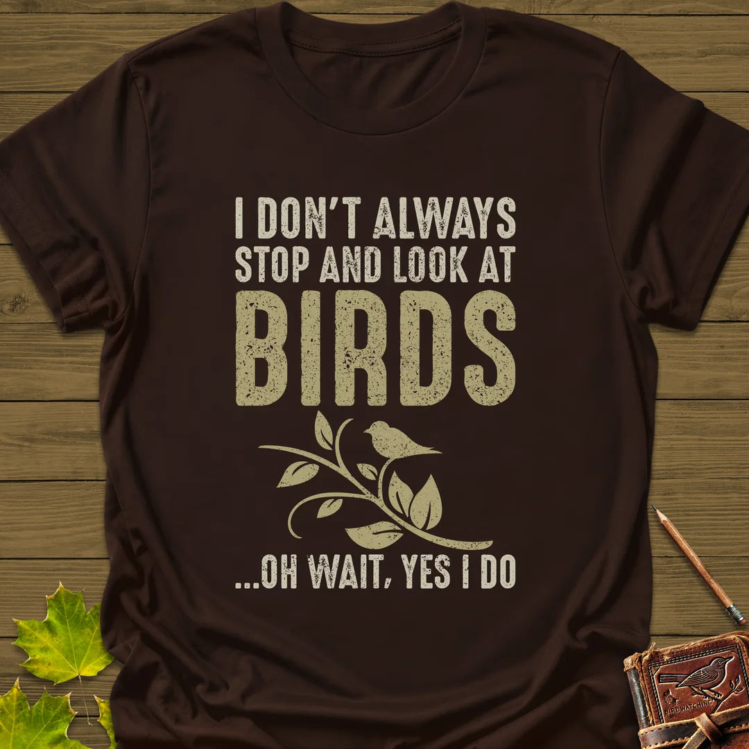Stop For Birds T-Shirt in Dark Chocolate