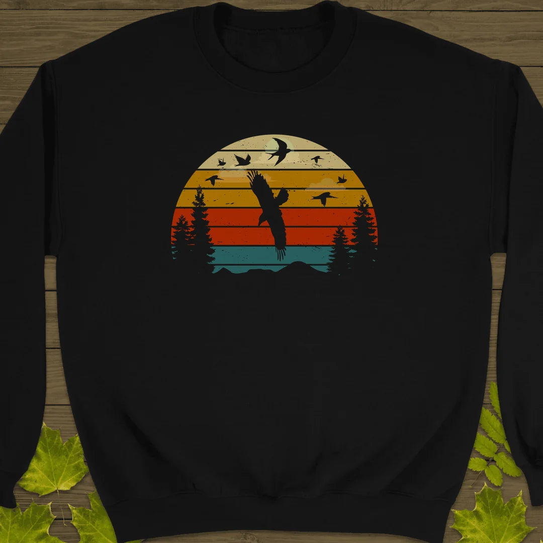 Sunset Migration Sweatshirt in Black