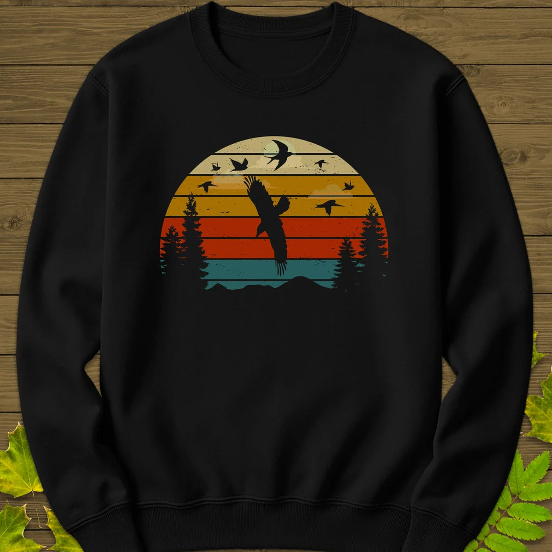 Sunset Migration Sweatshirt in Black