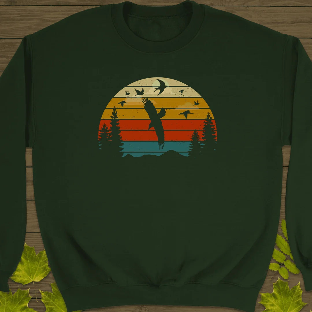 Sunset Migration Sweatshirt in Forest Green