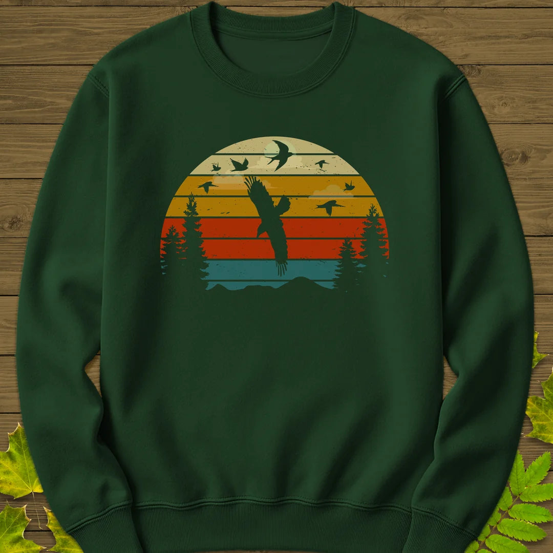 Sunset Migration Sweatshirt in Forest Green
