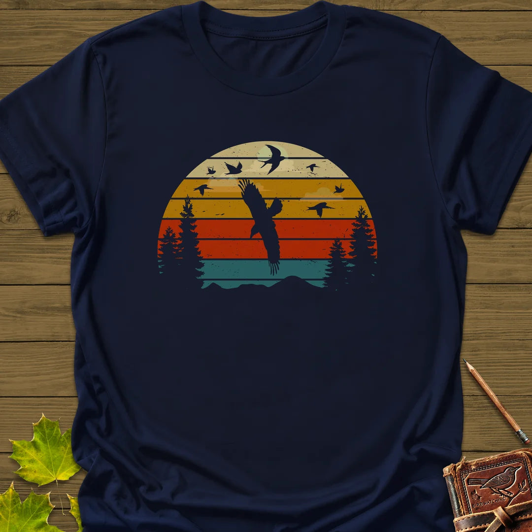 Sunset Migration T-Shirt in Navy