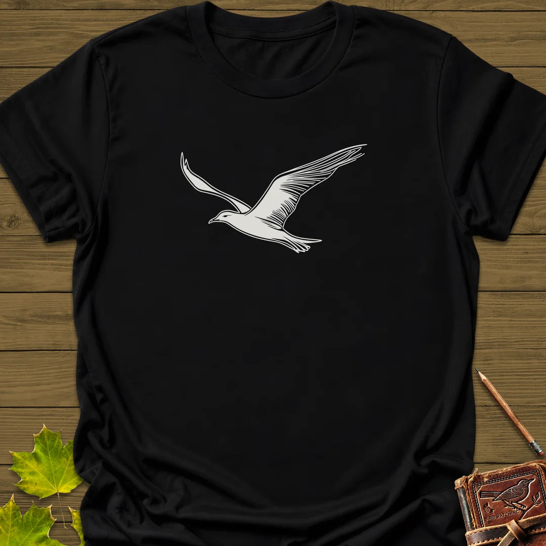 Open Skies Seagull T-Shirt in Black