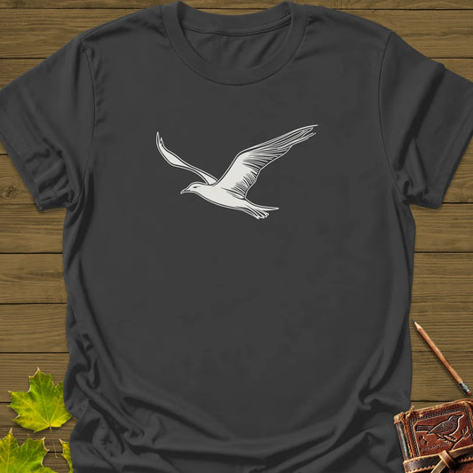 Open Skies Seagull T-Shirt in Charcoal