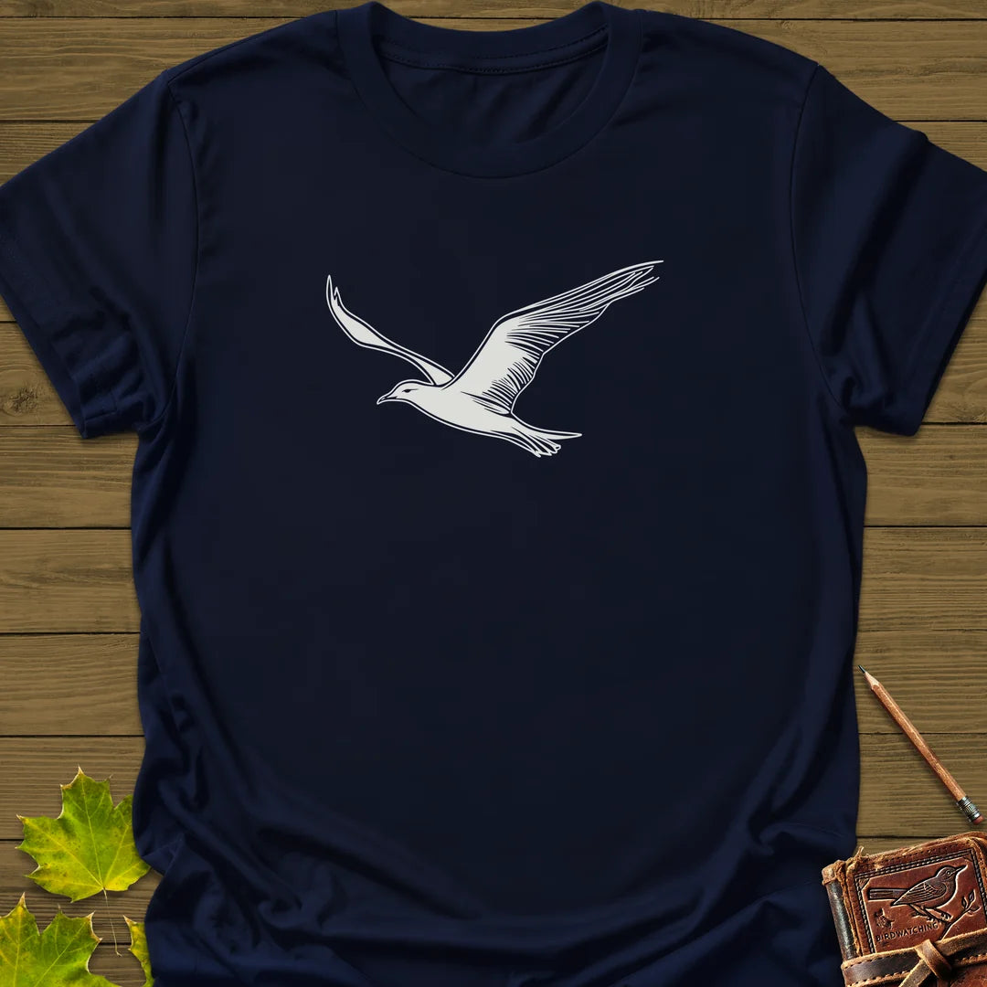 Open Skies Seagull T-Shirt in Navy