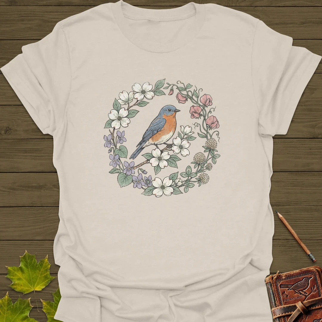 Blue & Bloom T-Shirt Natural