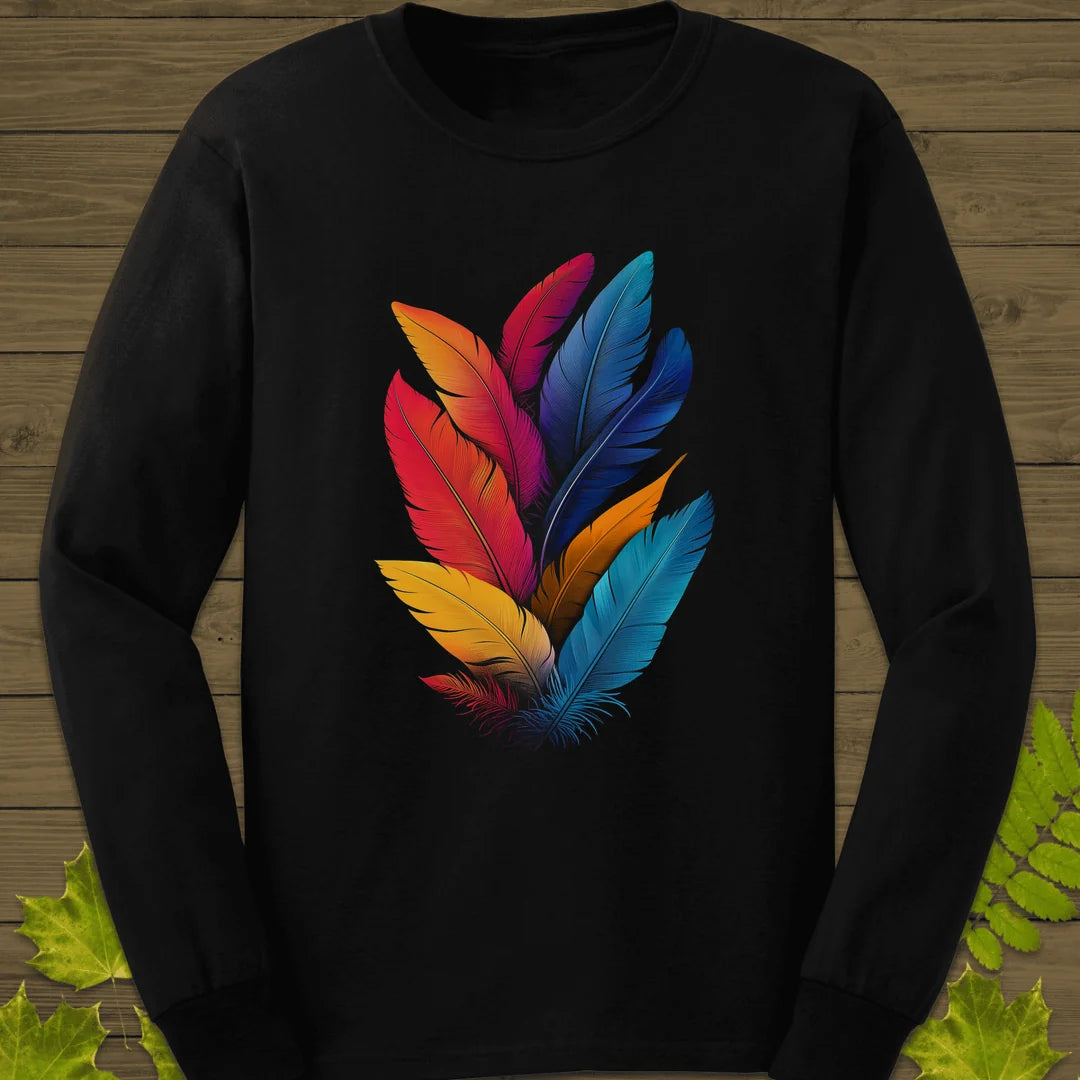 Vivid Plumes Long Sleeve in Black