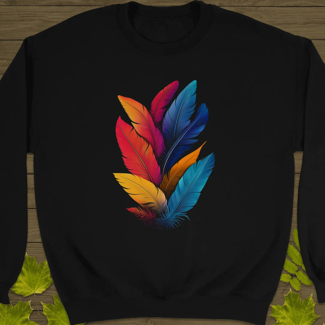 Vivid Plumes Sweatshirt in Black