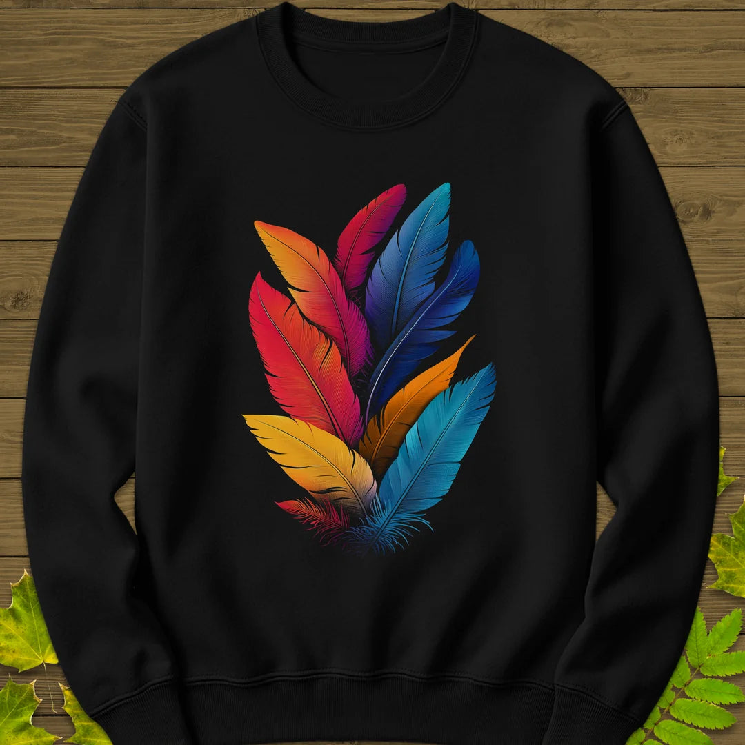 Vivid Plumes Sweatshirt in Black