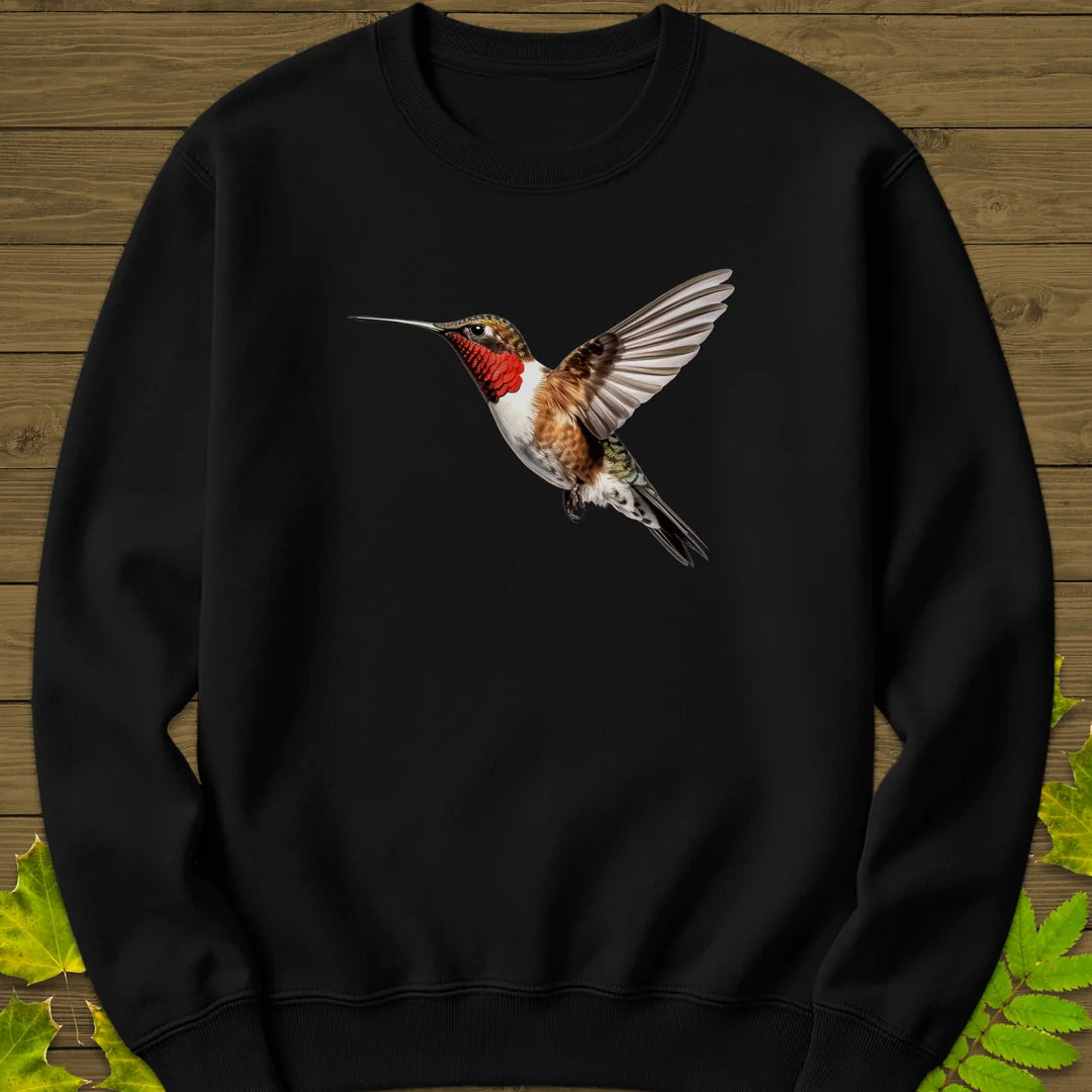Ruby-throated Hummingbird Sweatshirt in Black