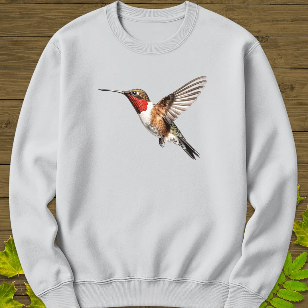 Ruby-throated Hummingbird Sweatshirt in White