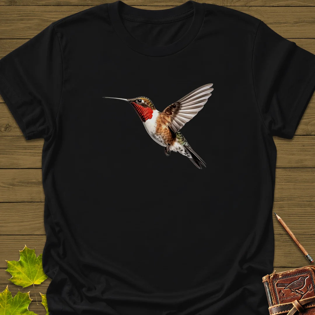 Ruby-throated Hummingbird T-Shirt in Black
