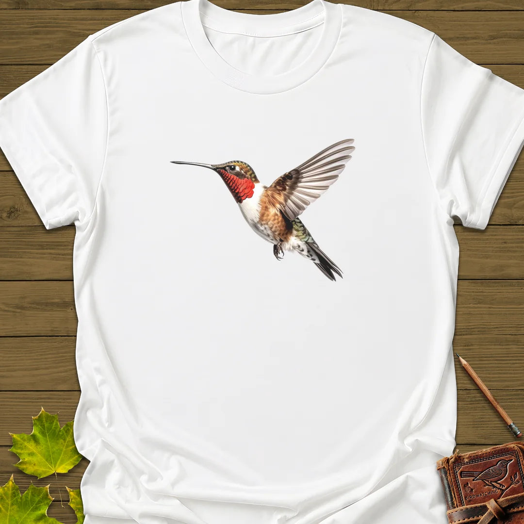 Ruby-throated Hummingbird T-Shirt in White