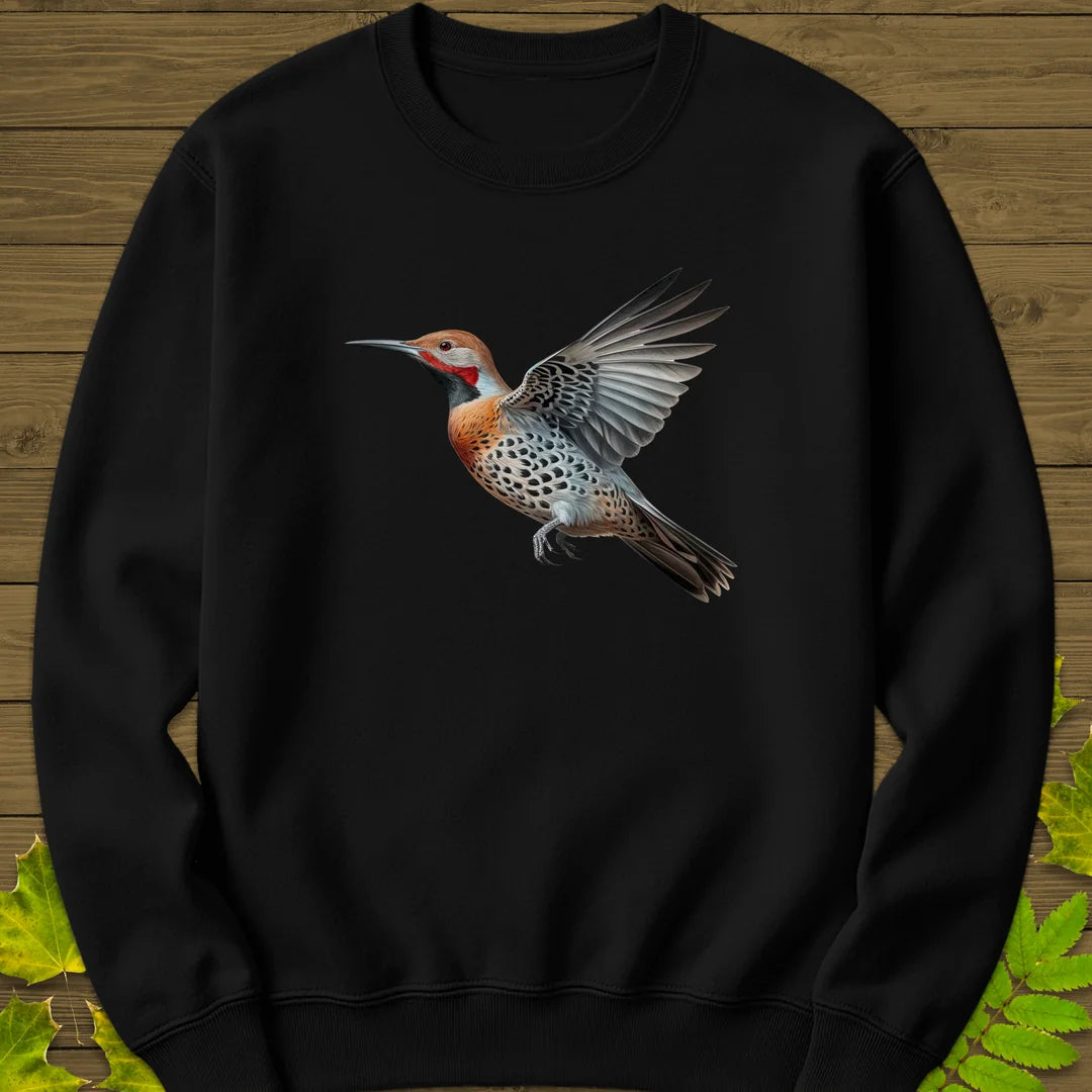 Artistic Northern Flicker Sweatshirt in Black