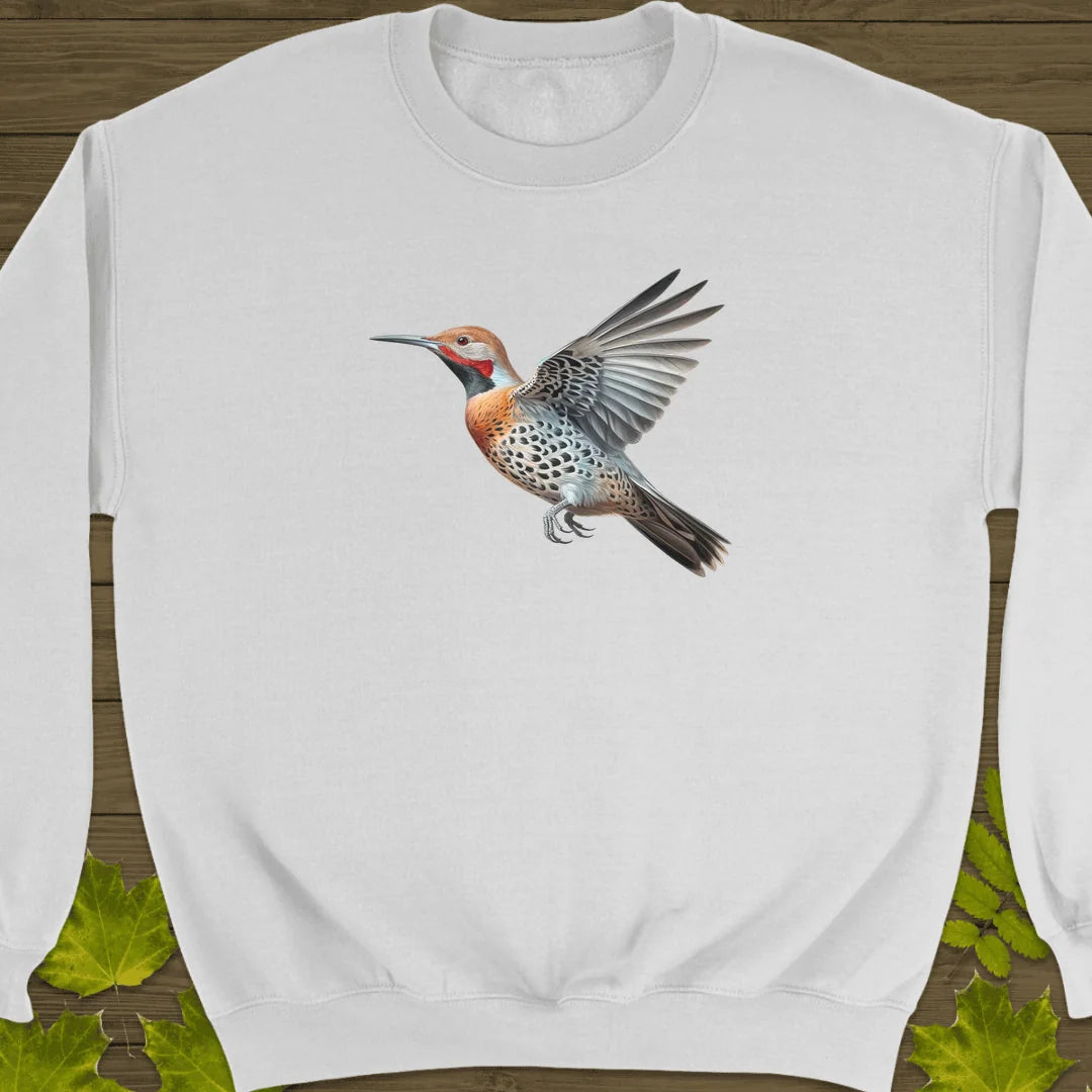 Artistic Northern Flicker Sweatshirt in White