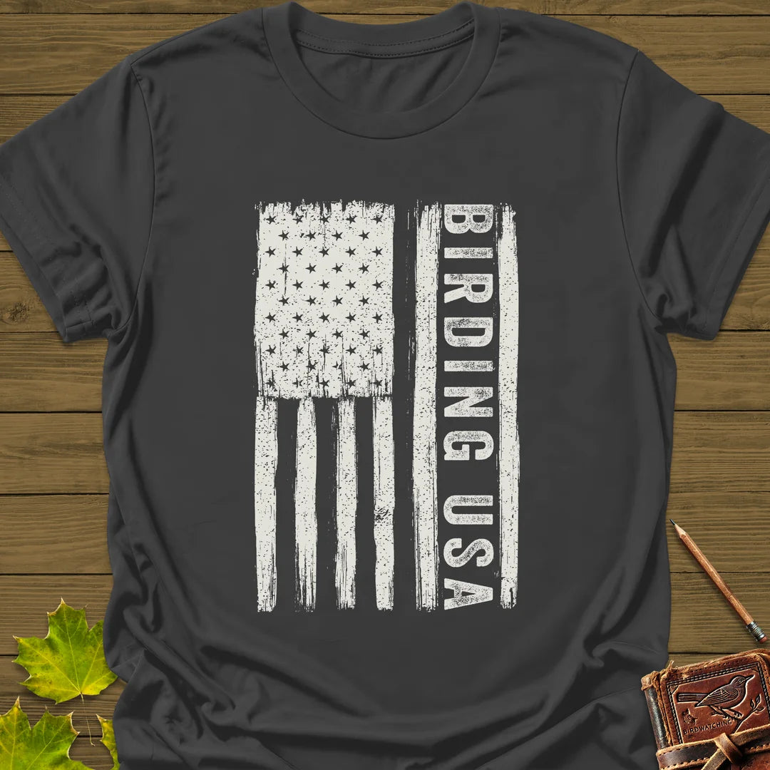 Birding USA T-Shirt in Charcoal