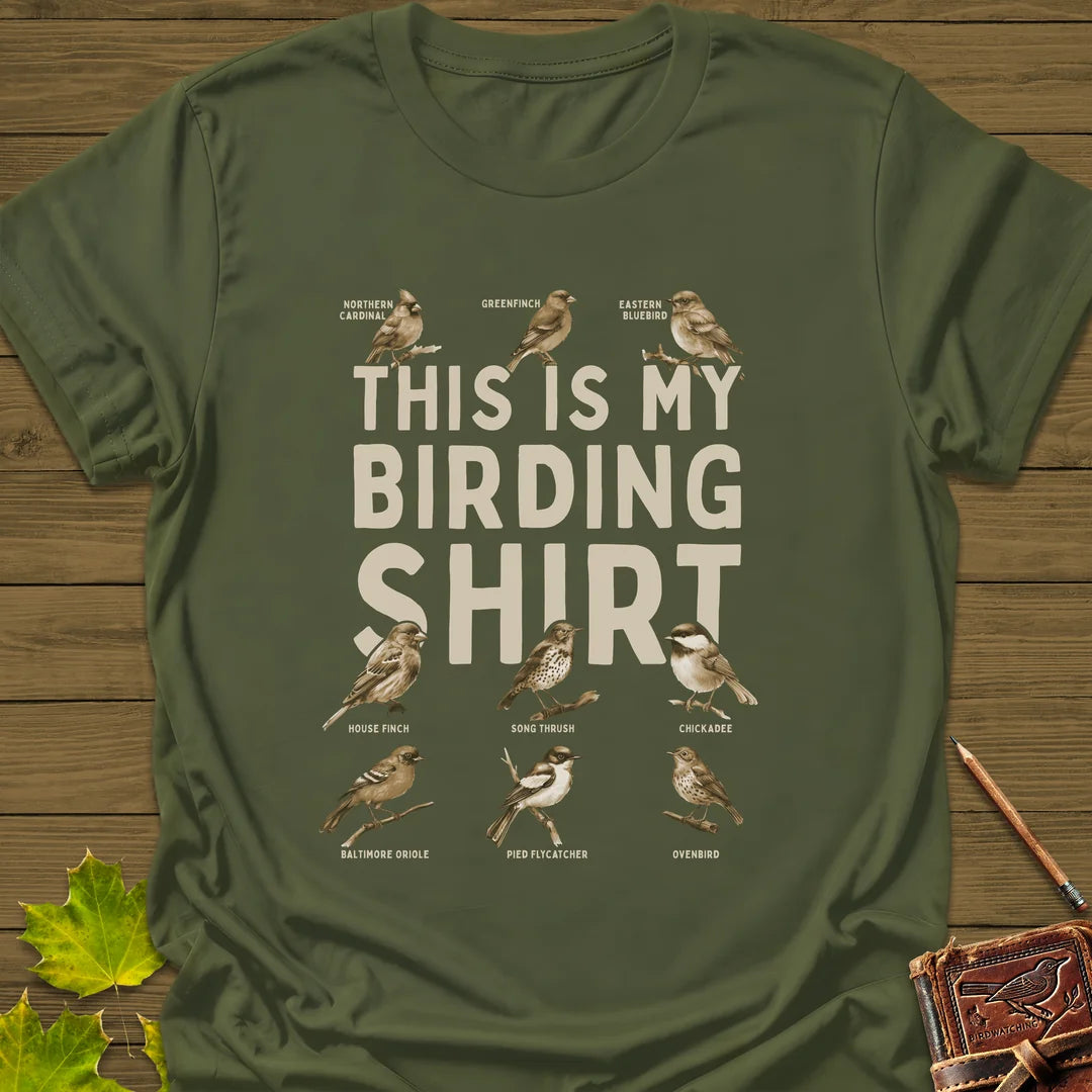 My Birding T-Shirt in Military Green
