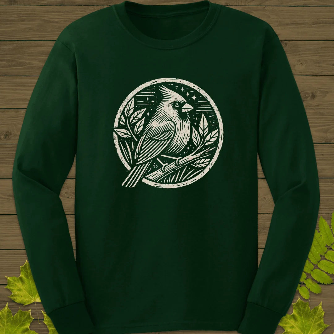 Celestial Cardinal Long Sleeve in Forest Green