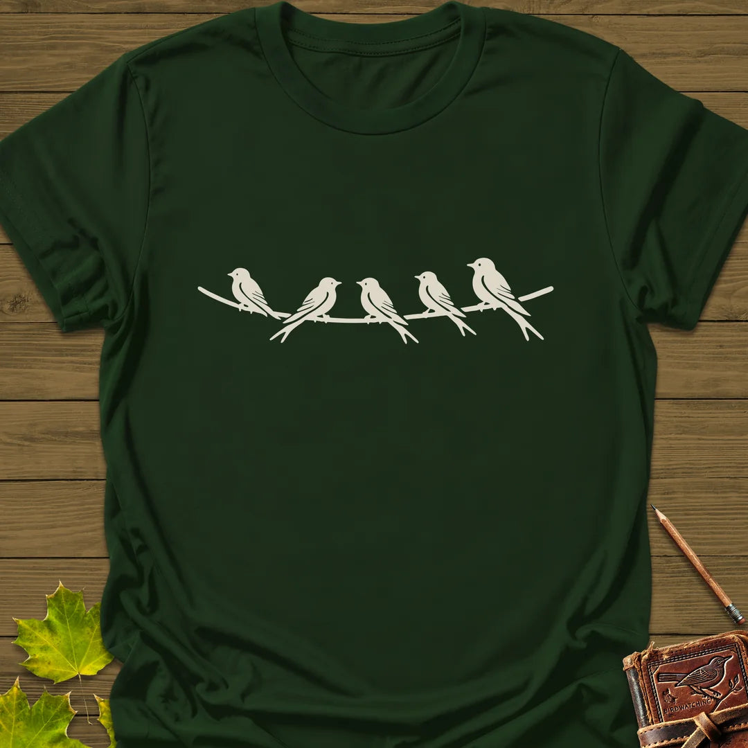Elegant Perch T-Shirt in Forest Green