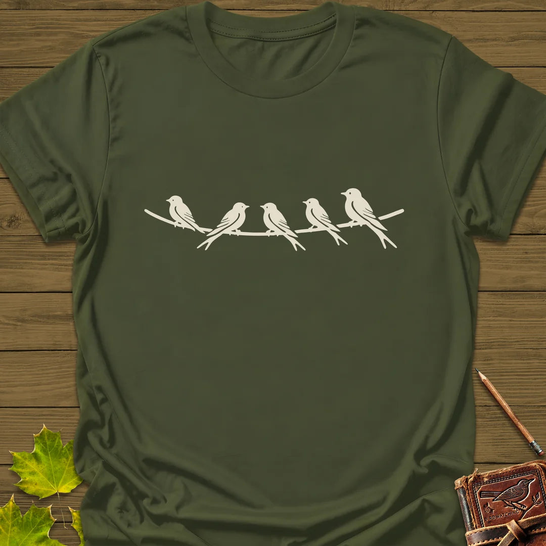 Elegant Perch T-Shirt in Military Green