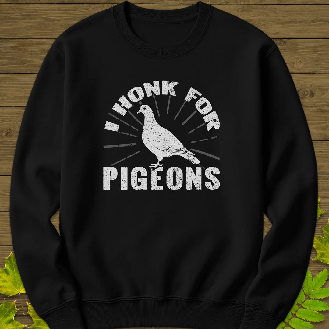 Honk For Pigeons Sweatshirt in Black