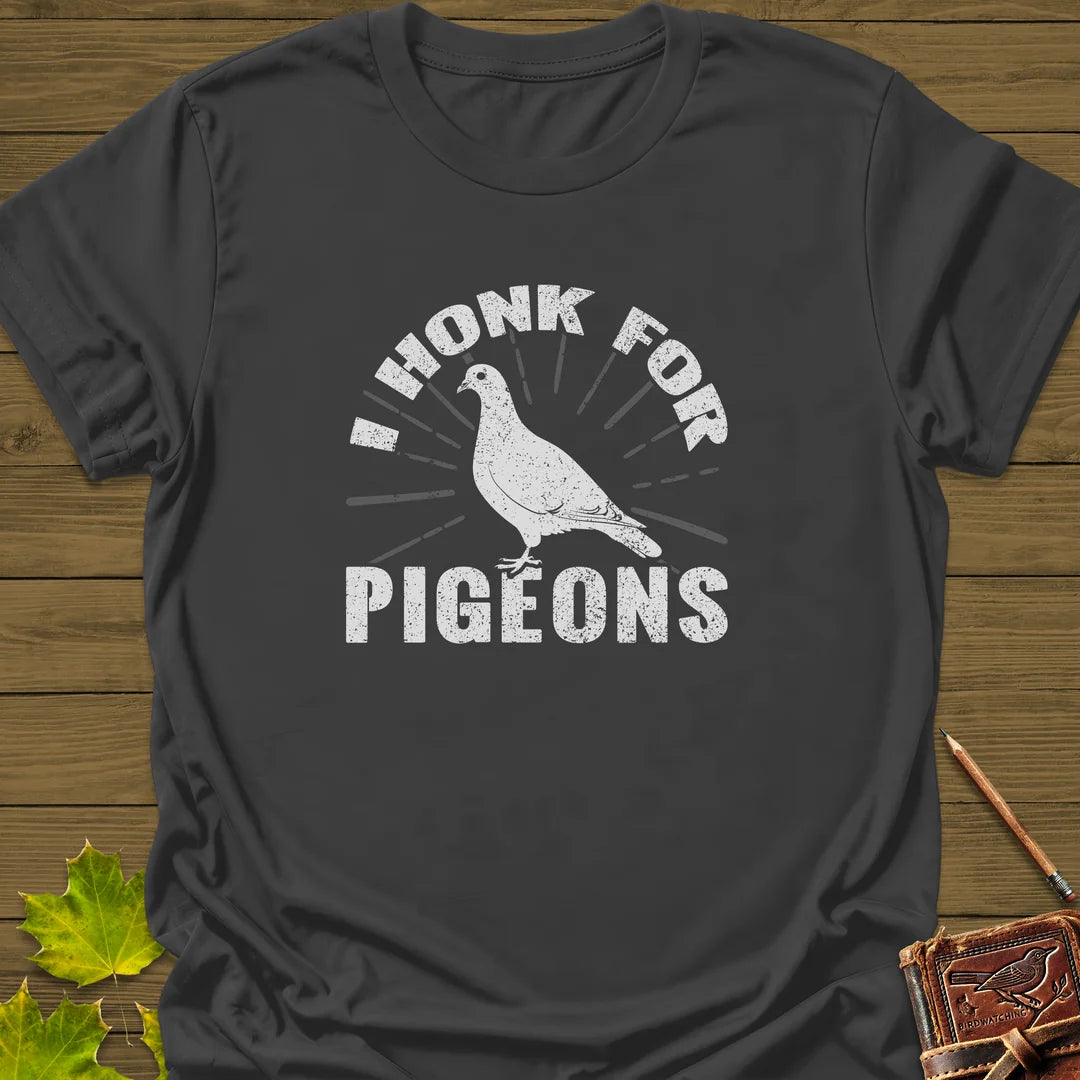 Honk For Pigeons T-Shirt in Charcoal