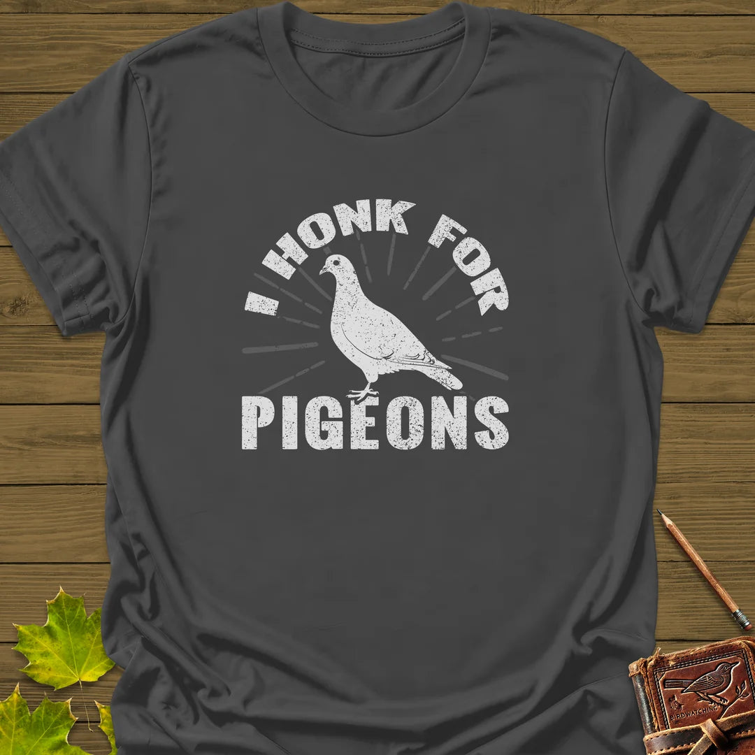 Honk For Pigeons T-Shirt in Charcoal