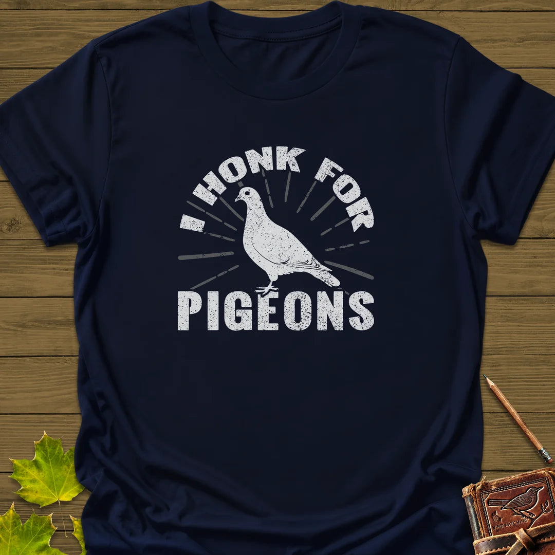 Honk For Pigeons T-Shirt in Navy