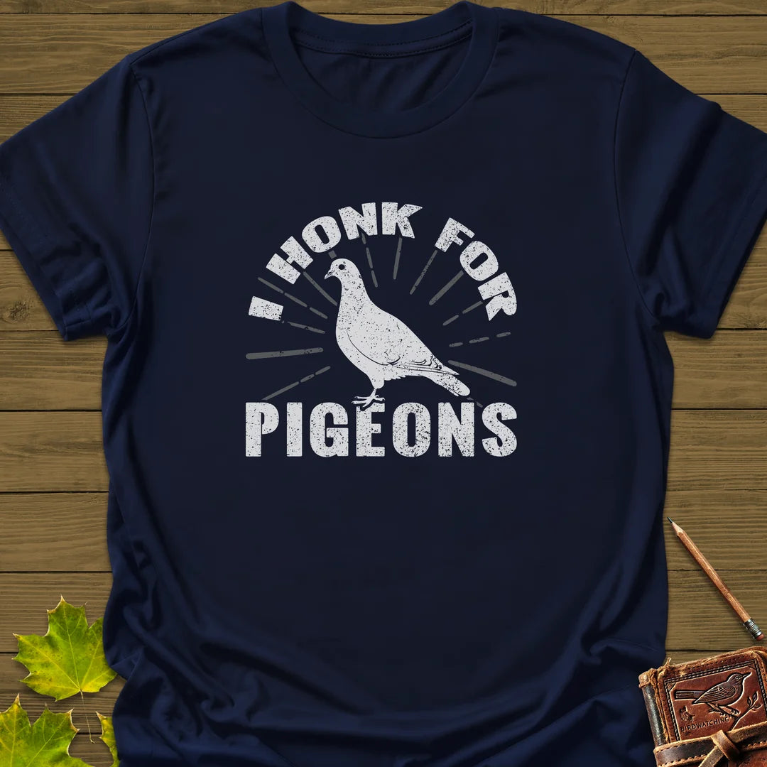 Honk For Pigeons T-Shirt in Navy