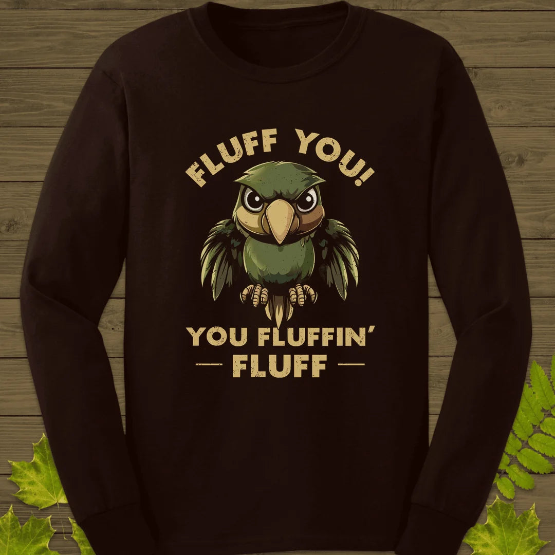 Fluff You Parrot Long Sleeve in Dark Chocolate