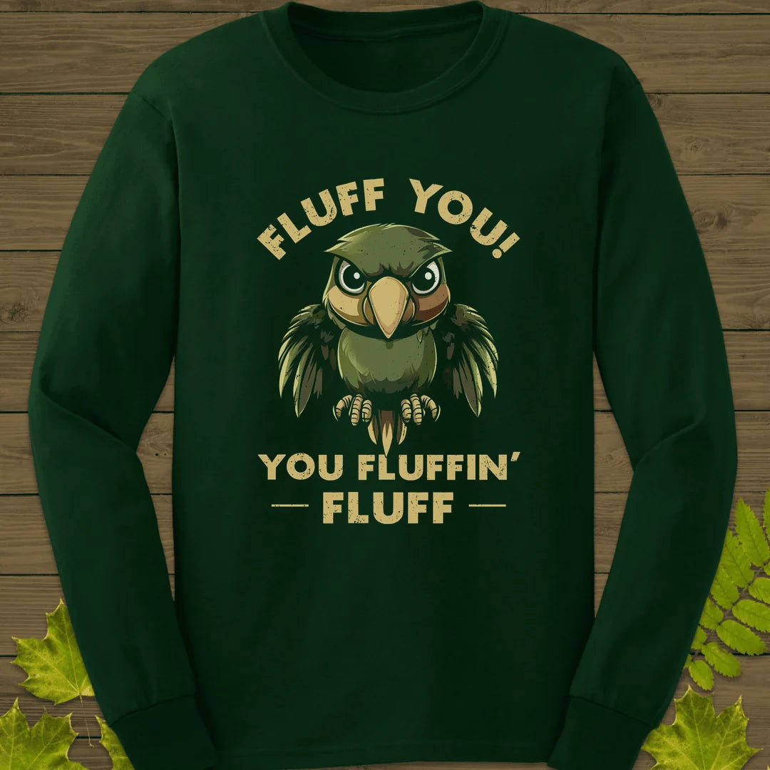 Fluff You Parrot Long Sleeve in Forest Green