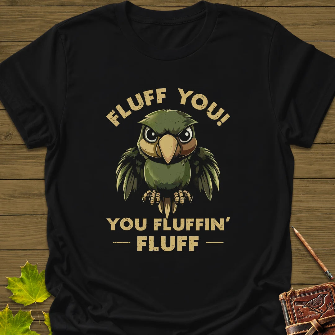 Fluff You Parrot T-Shirt in Black