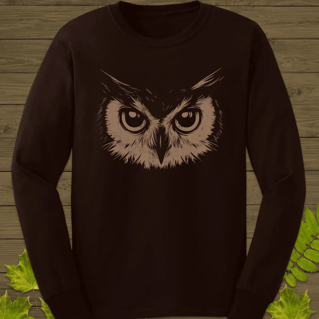 Night Vision Owl Long Sleeve in Dark Chocolate