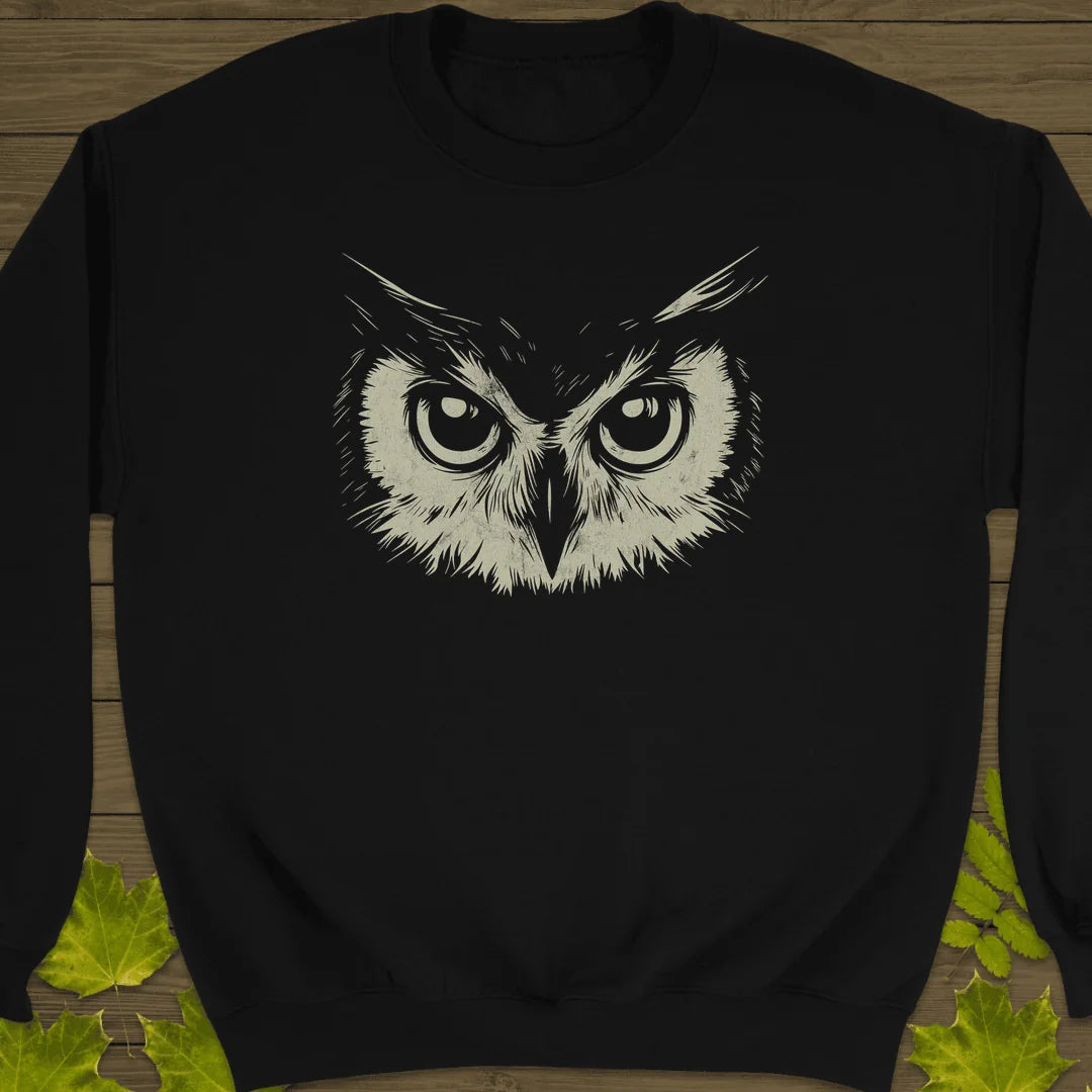 Night Vision Owl Sweatshirt in Black