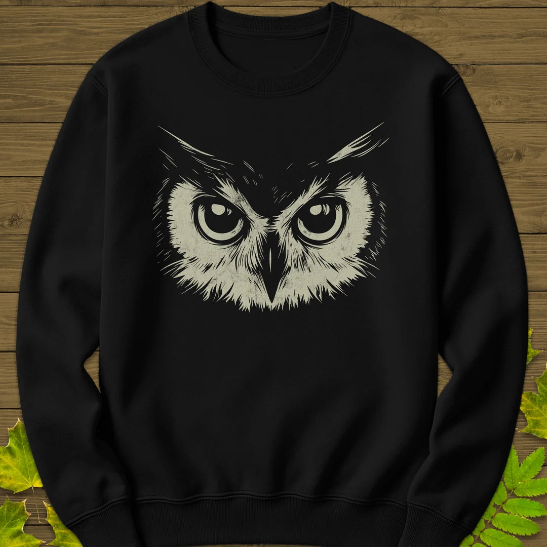 Night Vision Owl Sweatshirt in Black