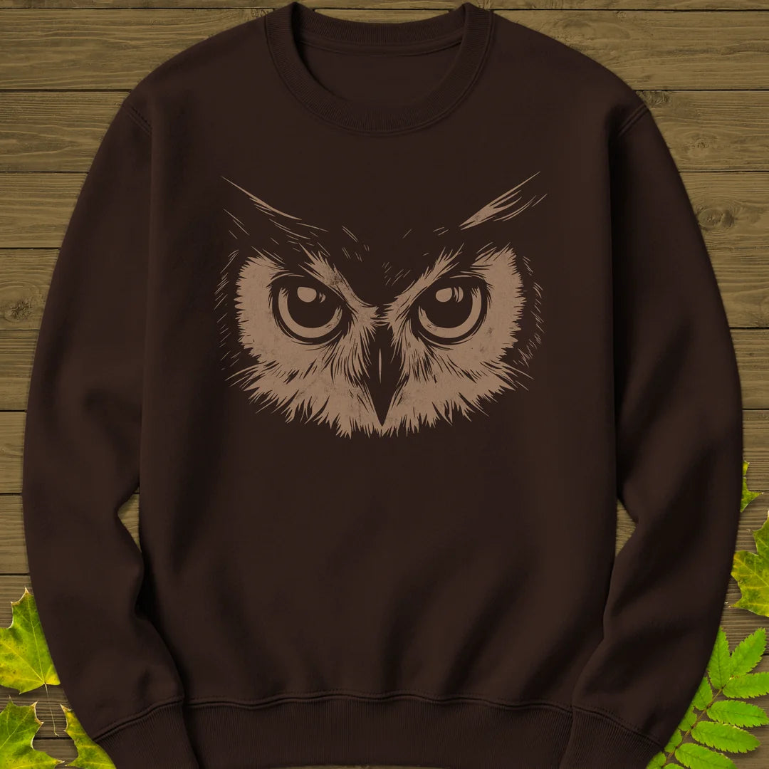 Night Vision Owl Sweatshirt in Dark Chocolate