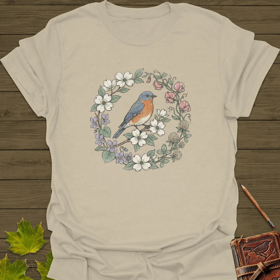 Blue & Bloom T-Shirt Sand