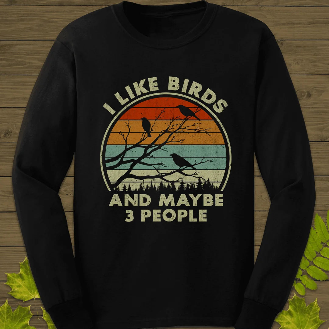 I Like Birds Long Sleeve in Black