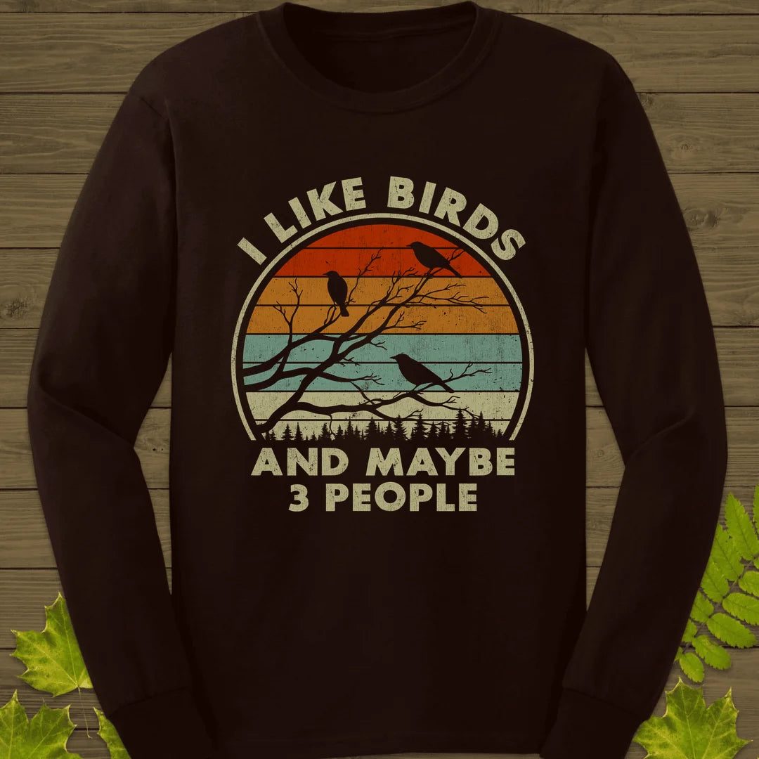 I Like Birds Long Sleeve in Dark Chocolate