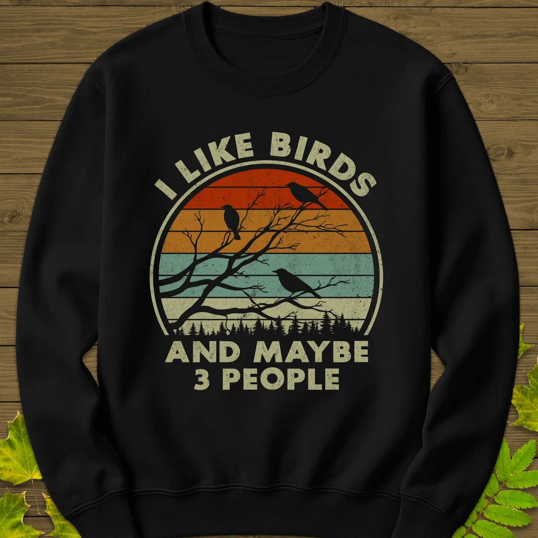 I Like Birds Sweatshirt in Black