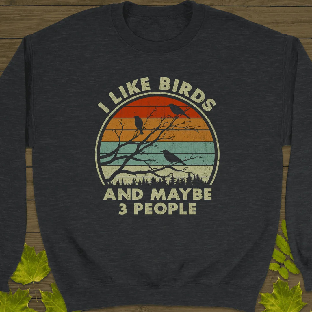 I Like Birds Sweatshirt in Dark Heather