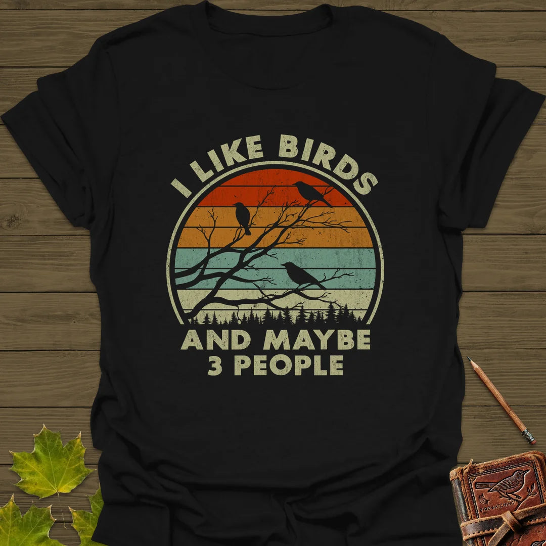 I Like Birds T-Shirt in Black