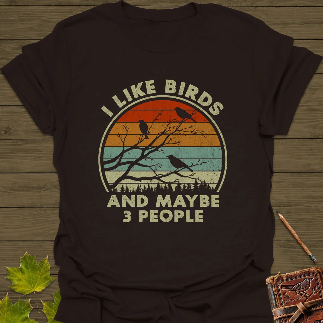 I Like Birds T-Shirt in Dark Chocolate
