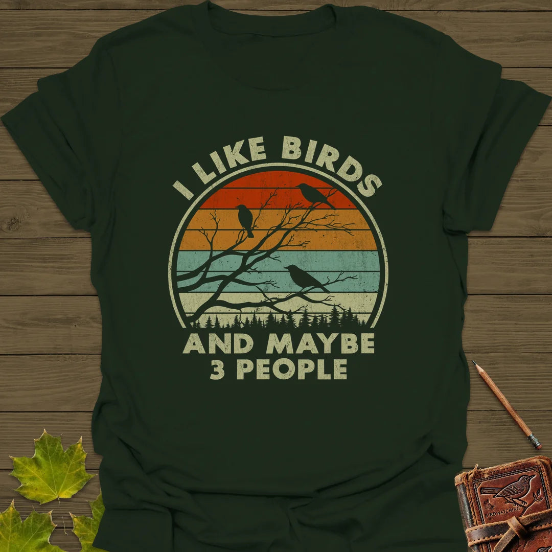 I Like Birds T-Shirt in Forest Green