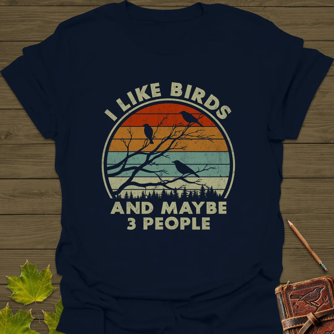I Like Birds T-Shirt in Navy
