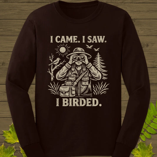 I Birded Long Sleeve Dark Chocolate